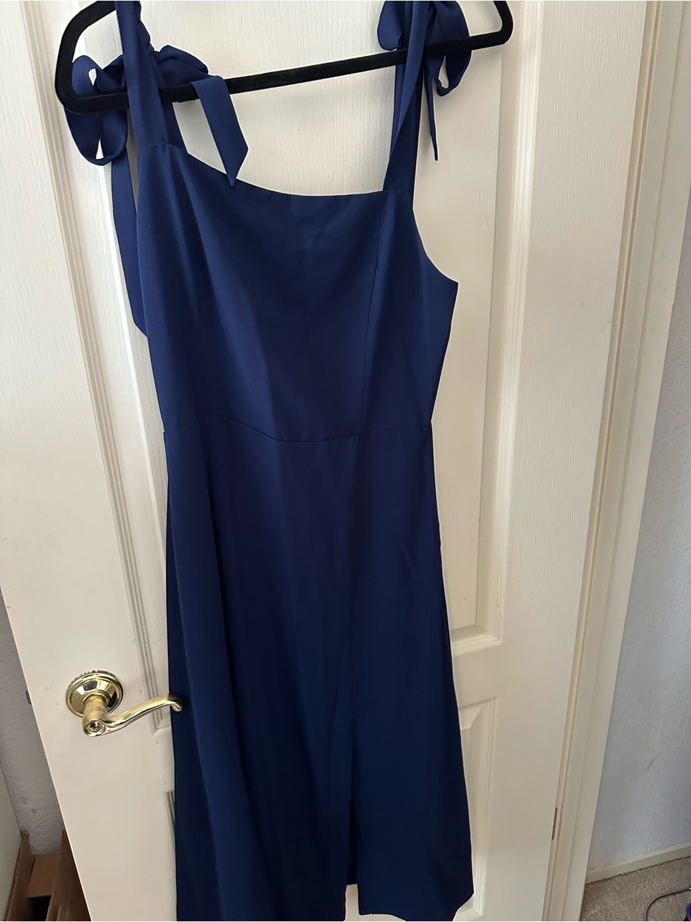 Petal and Pup Navy Tie-Shoulder Midi Dress